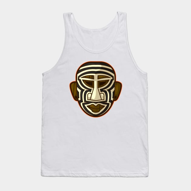 an ancient african mask aboriginal design of a man with zebra patterns Tank Top by Drumsartco